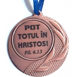 Medalie metalica cupru, Pot totul in Hristos!
